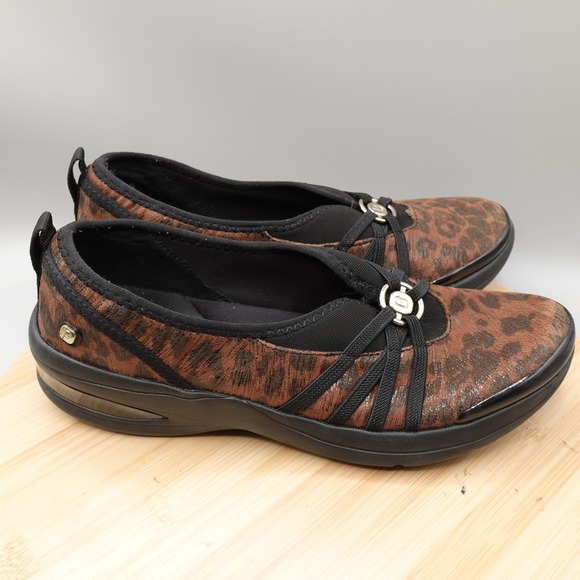 Bzees Shoes Women 8.5M Brown Leopard Print Slip On Comfort Sneakers Flaw - Picture 3 of 7